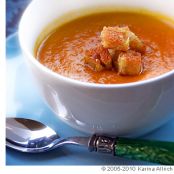 Curried Carrot Soup With Cornbread Croutons