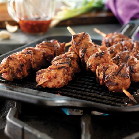 Spicy Korean Pork Skewers