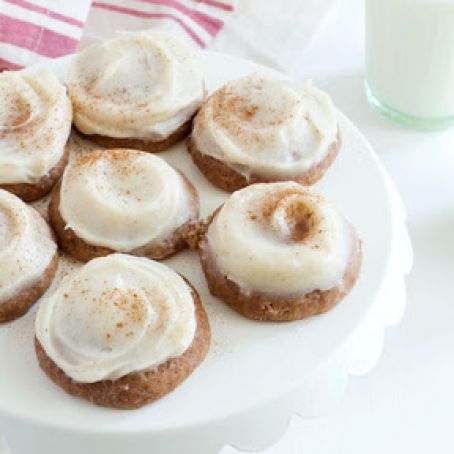 Applesauce Spice Cookies with Browned Butter-Cream Cheese Frosting