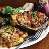 Low Carb Pizza-Stuffed Eggplants