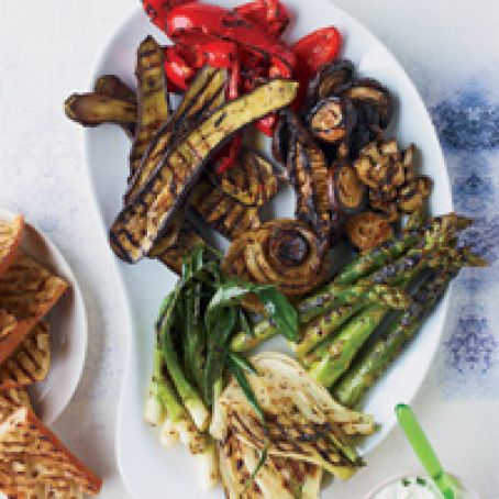 Spicy Jerk Vegetables with Yogurt-Scallion Sauce