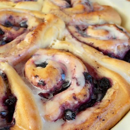 Blueberry Rolls with Lemon Glaze