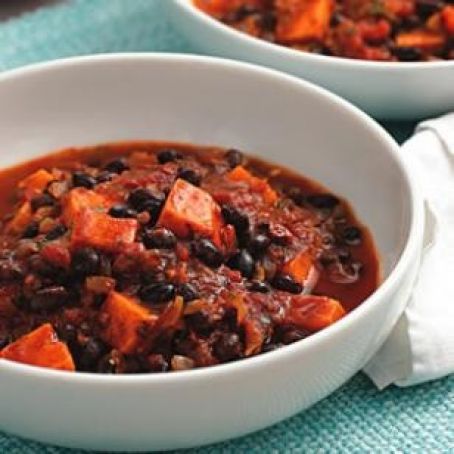 Sweet Potato and Black Bean Chilli for Two
