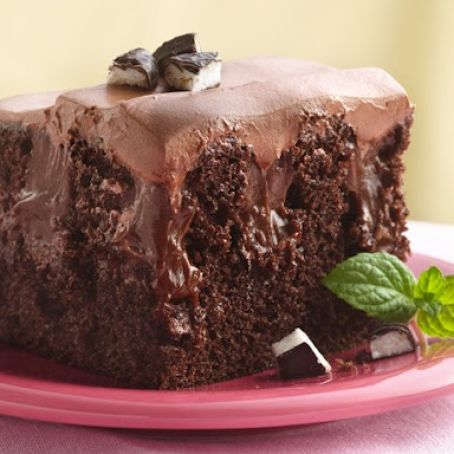 Chocolate Peppermint Poke Cake