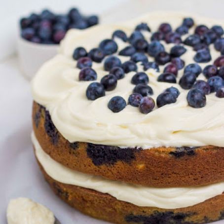 Blueberry Cream Cheese Cake with Brown Butter Cream Cheese Frosting