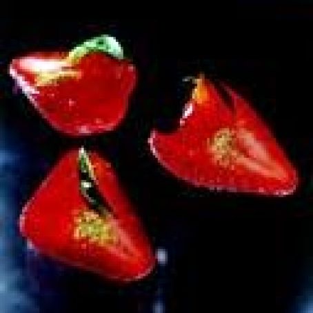 Strawberries with Campari, Mandarin, Basil and Sansho