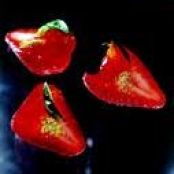 Strawberries with Campari, Mandarin, Basil and Sansho