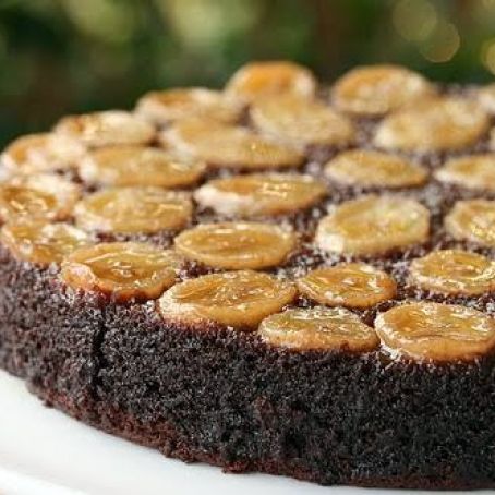 Chocolate-Caramel-Banana Upside-Down Cake