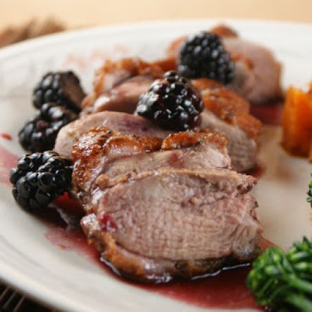 Roasted Duck with Blackberrry Sauce
