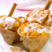 CANASTITA CON PLATANO EN SALSA DE CAJETA