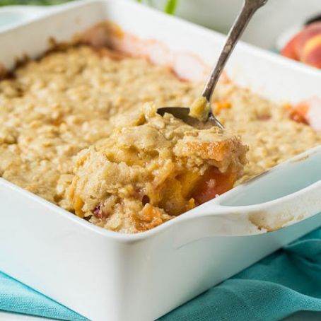 Oatmeal Cookie Peach Cobbler