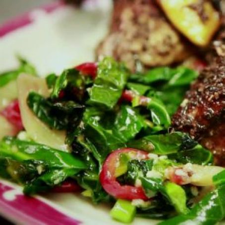 Sauteed Collard Greens with Garlic, Peppers & Onions