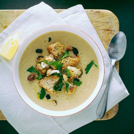 Roasted Cauliflower + Onion Soup