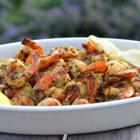 Grilled Pesto Shrimp