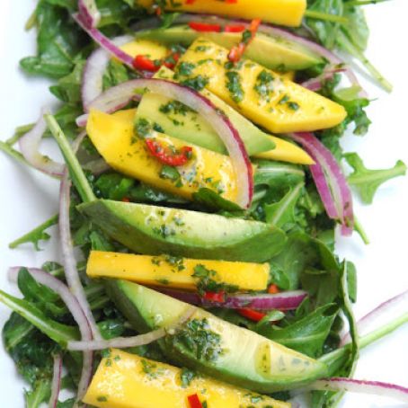 Mango Avocado and Arugula Salad