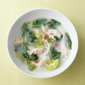 Coconut Chicken Soup With Chilies and Lime