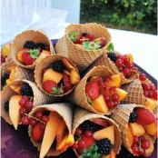 Waffle Cones with Fruit