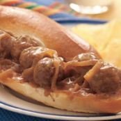 Slow Cooker Meatball and Gravy Sandwiches