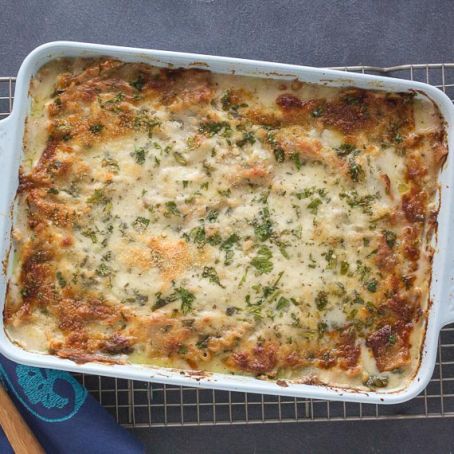 Chicken & Spinach Lasagna Bake with Four Cheeses, GF & Low FODMAP