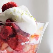 Raspberry Fool with Toasted Angel Food Cake