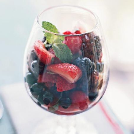 Summer Berry Medley w/ Limoncello and Mint