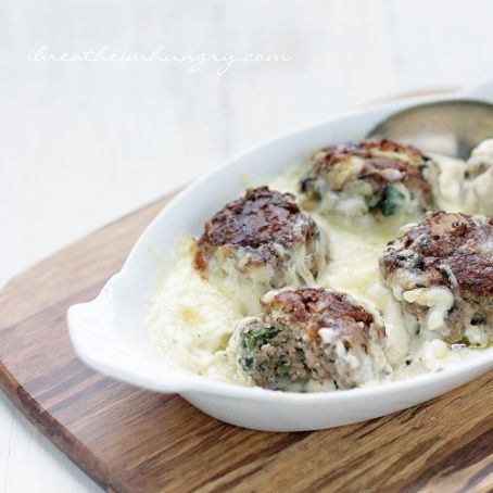 Spinach & Artichoke Dip Meatballs - Low Carb & Gluten Free - I Breathe... I'm Hungry...