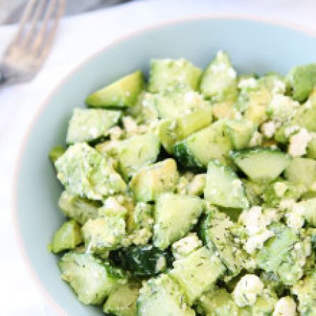 CUCUMBER, AVOCADO, AND FETA SALAD