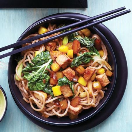 Terriyaki Mango Pork Noodle Bowl