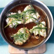 Steamed Cod with Ginger and Scallions