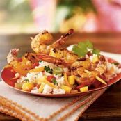 Mango Rice Salad with Grilled Shrimp