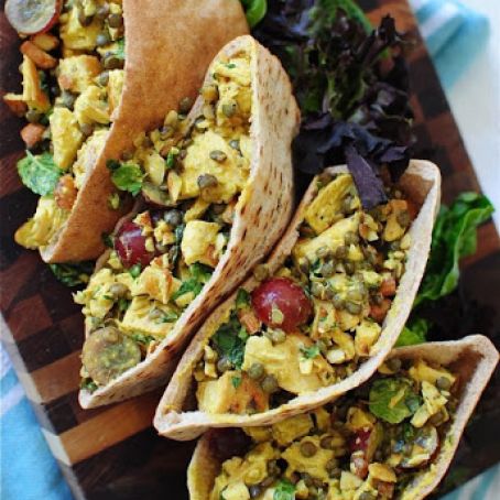 Curried Chicken and Lentil Pita Pockets