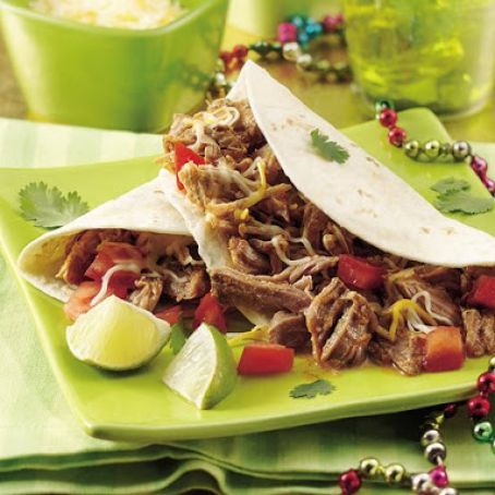 Slow Cooked Green Chile Pork Tacos
