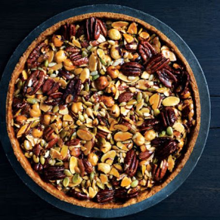 Caramelized-Honey Nut and Seed Tart