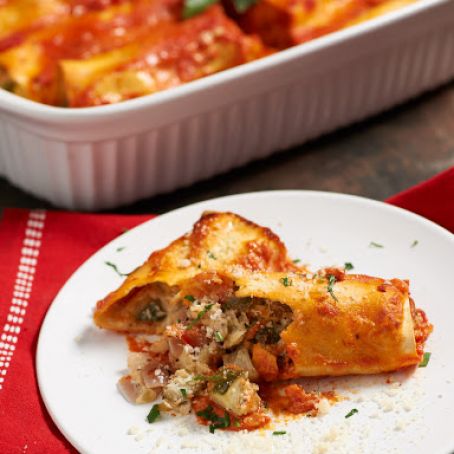 Cheesy Veggie Manicotti