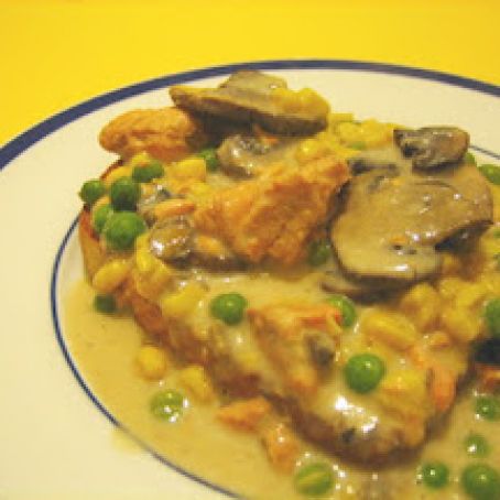 Creamed Salmon with Peas and Biscuits