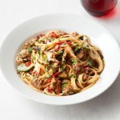 Linguine With Sausage and Mushrooms