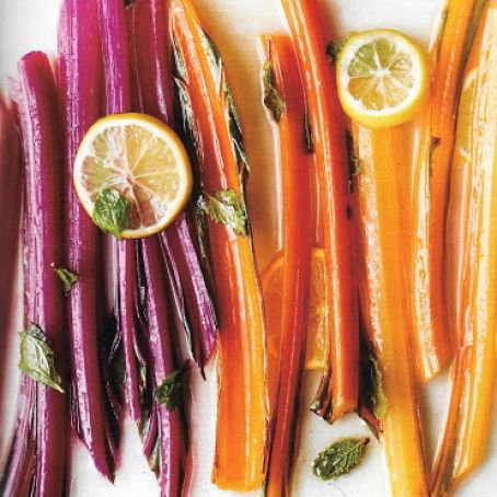 Swiss Chard Stems and Rainbow Carrots