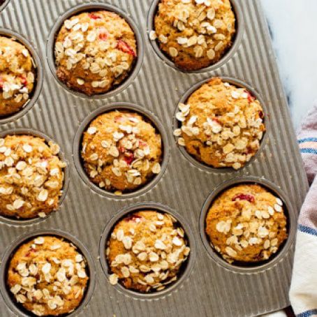 Strawberry Oat Muffins
