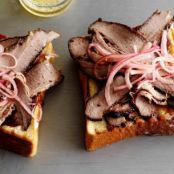 Smoked, Spice Rubbed, Texas-Style Brisket on Texas Toast