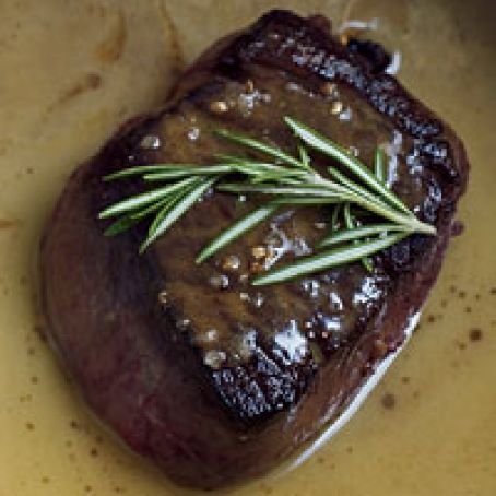 Beef Tenderloin Steaks with Celery Root Gratin