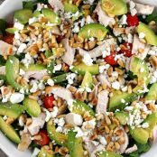 Spinach Salad with Chicken, Avocado and Goat Cheese