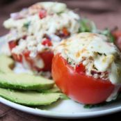 Breadless Tuna Melt in a Tomato