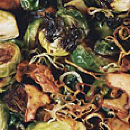 Brussels Sprouts with Shallots and Wild Mushrooms