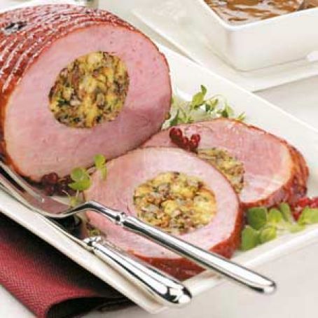 Stuffed Ham with Raisin Sauce Recipe
