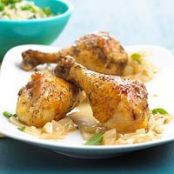 Drumsticks with Peas and Rice