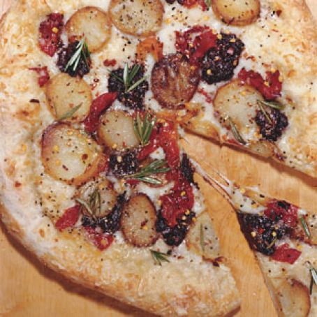 Pizza with Fontina, Potatoes, and Tapenade