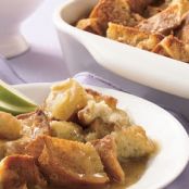 apple bread pudding with warm butter sauce
