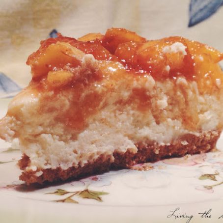 Cheesecake with Fresh Peach Topping