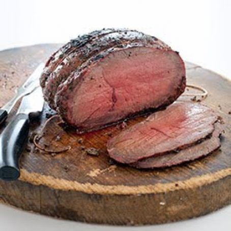 Inexpensive Charcoal Grill-Roasted Beef with Garlic and Rosemary
