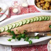 Whole Poached Salmon and Lemon